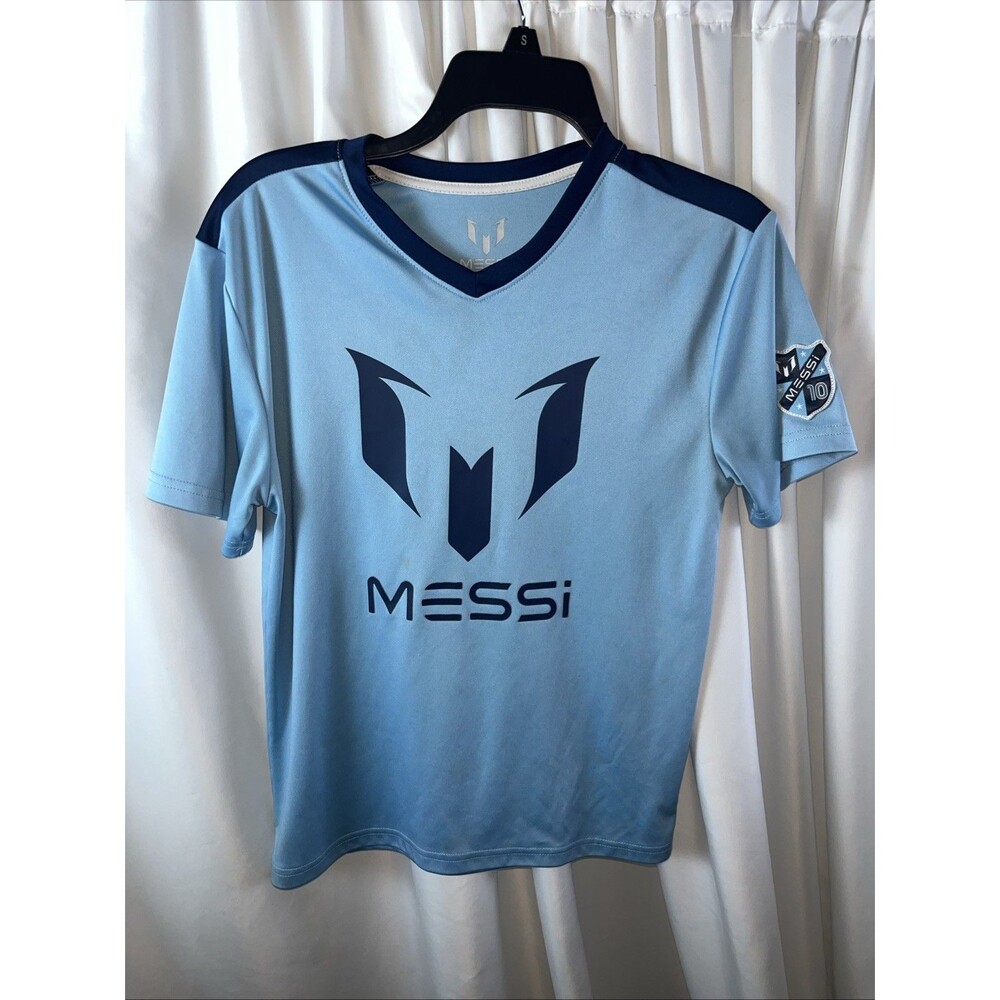 Messi Collection Boys Lifestyle Classic Logo Jersey Blue Size XL Soccer FIFA